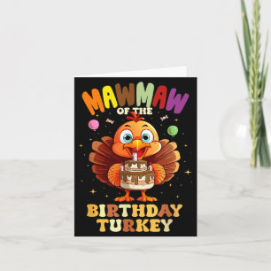 Carte Mawmaw de la famille de la dinde d'anniversaire 1e