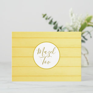 Carte Mazel Tov, Élégant Moderne, Bois Doré