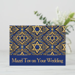 Carte Mazel Tov pour mariage, Étoile de David Bleu