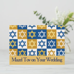 Carte Mazel Tov pour mariage, Étoile de David Bleu