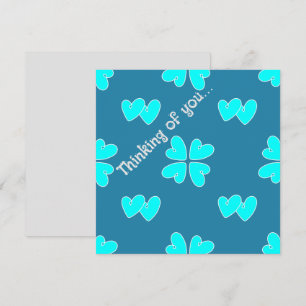 Carte Mazipoodles Cœurs Bleus Sur Fond Bleu Pensant À Vo