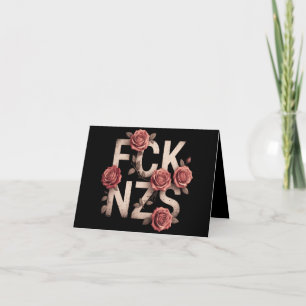 Carte MDE NZS Floral Contre Droite Pas de Nazis Lgbtq+