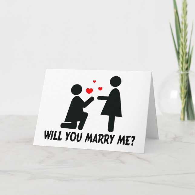Carte Me Marieras-Tu Femme Et Femme Au Genou Entraîné (Devant)