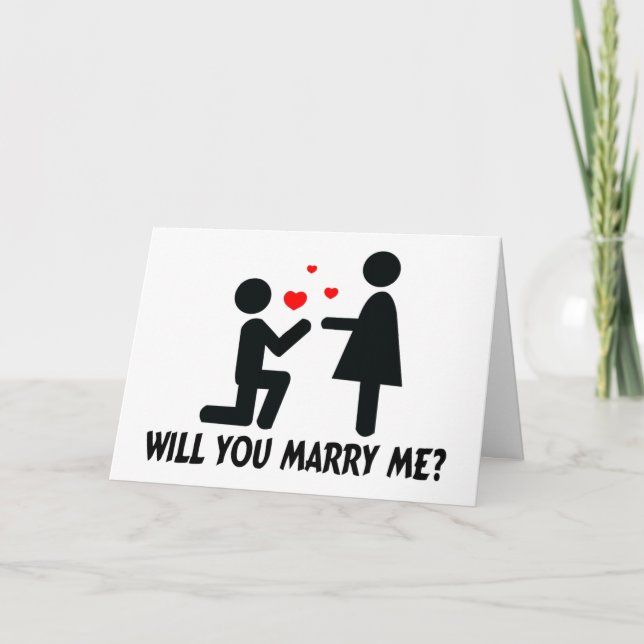 Carte Me Marieras-Tu Un Homme Et Une Femme Au Genou Lié (Devant)