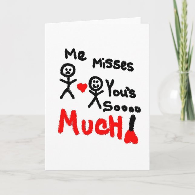 Carte Me Misses Vous êtes Personnages en allumettes (Devant)