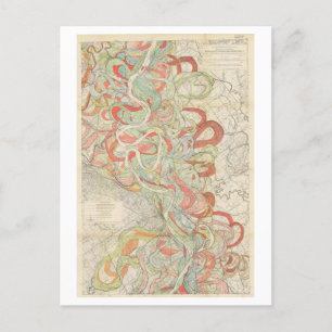 Carte méandre de la carte postale du Mississippi