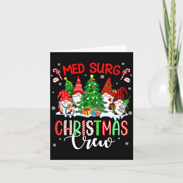 Carte Med Surg Christmas Crew Group Gnomes Decorating Xm (Devant)