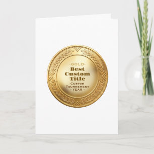 Carte Médaille d'or réaliste 3D personnalisable et modif