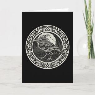 Carte Médaillon Raven Cartographie Art Oiseau Nature