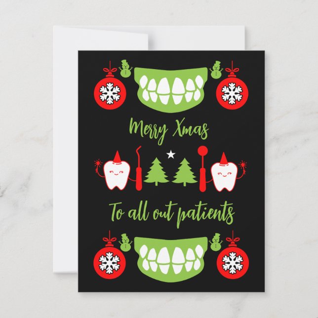 Carte Médecin dentaire Xmas (Devant)