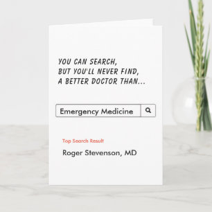 Carte Médecin drôle Merci Médecine d'urgence