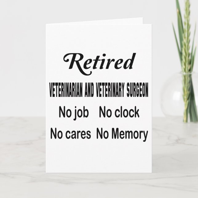 Carte Médecin vétérinaire vétérinaire et retraité aucun (Devant)