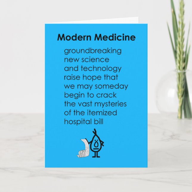 Carte Médecine Moderne - Un Poème Drôle Pour Bien Se Ren (Devant)