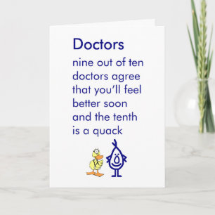 Carte Médecins - un poème amusant va bien bientôt