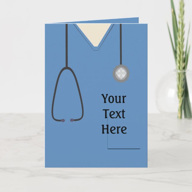 Carte Médicale Scrubs Infirmière Docteur Blue Custom (Devant)