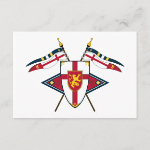 Carte médiévale de bouclier et de drapeaux RSVP