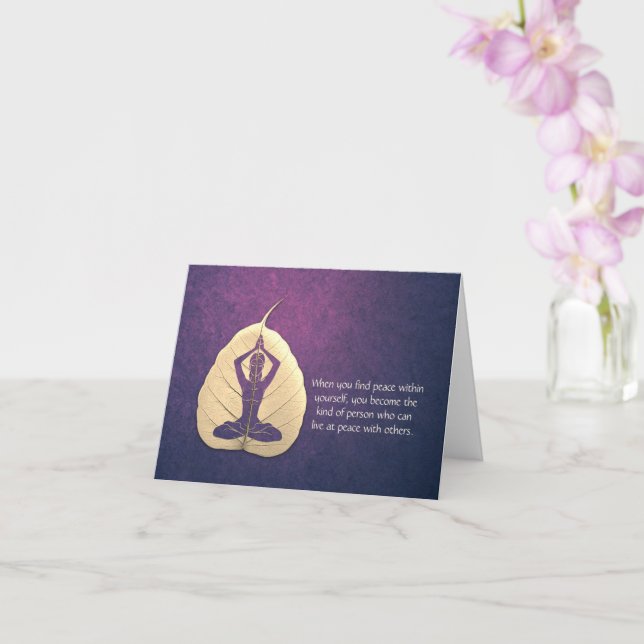 Carte Méditation de l'enseignant de Yoga Pose Bodhi Leaf (Orchidée)