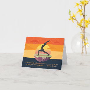 Carte Méditation Yoga Pose Coucher du soleil Citations d