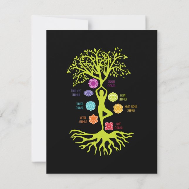 Carte Méditation Zen Arbre de Vie Yoga Spirituel (Devant)