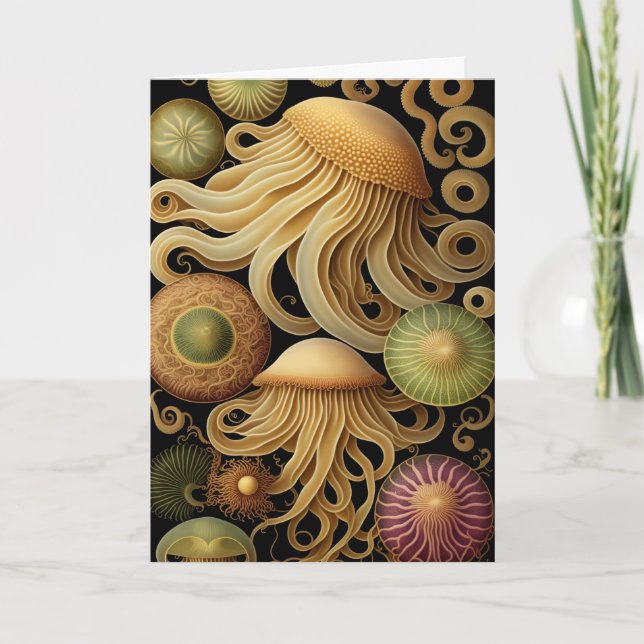 Carte Méduse | Salutation Haeckel moderne (Devant)