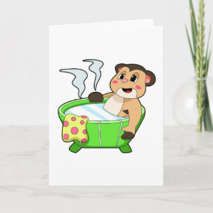 Carte Meerkat à la baignade dans la baignoire