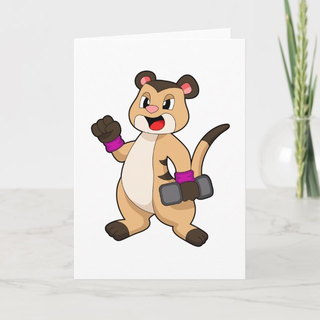 Carte Meerkat avec Dumbbell (Devant)