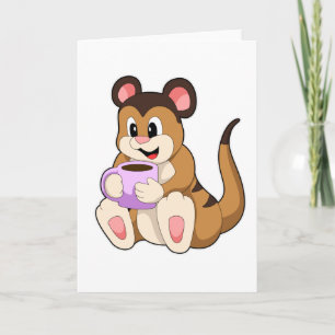 Carte Meerkat avec la coupe du café