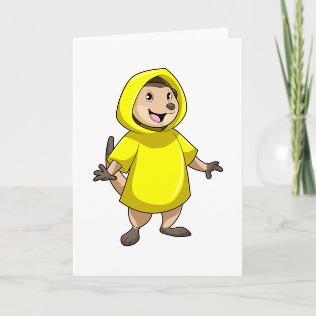 Carte Meerkat avec Raincoat (Devant)