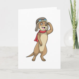 Carte Meerkat comme pilote avec casquette pilote