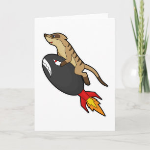 Carte Meerkat en vol avec fusée