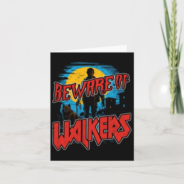Carte Méfiez-Vous Des Marcheurs Scary Zombie Chien Walke (Devant)