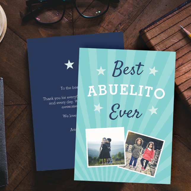 Carte Meilleur Abuelito | Photo Fête des pères plat (Créateur téléchargé)