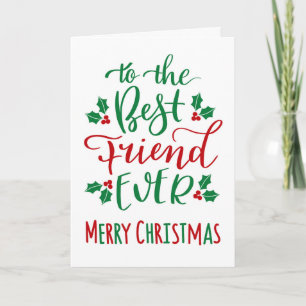 Carte Meilleur Ami de Tous les Temps Typographie de Noël