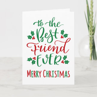 Carte Meilleur Ami Joyeux Noël Typographie