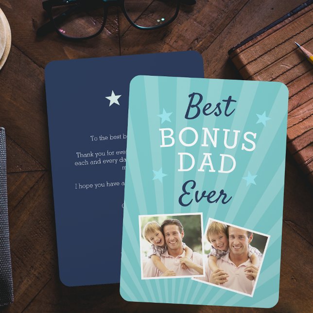 Carte Meilleur Bonus Papa Ever Stepfather Fête des pères (Créateur téléchargé)