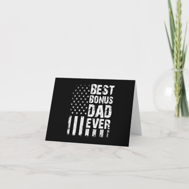 Carte Meilleur Bonus Papa jamais drapeau américain (Devant)