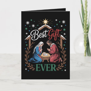 Carte Meilleur cadeau de Noël Scène de la Crèche de la N