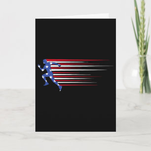 Carte Meilleur cadeau Usa American Flag Track And Field 
