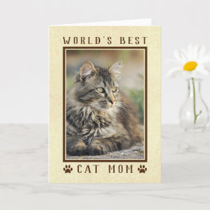 Carte Meilleur Chat au monde Maman Joyeuse Photo Anniver
