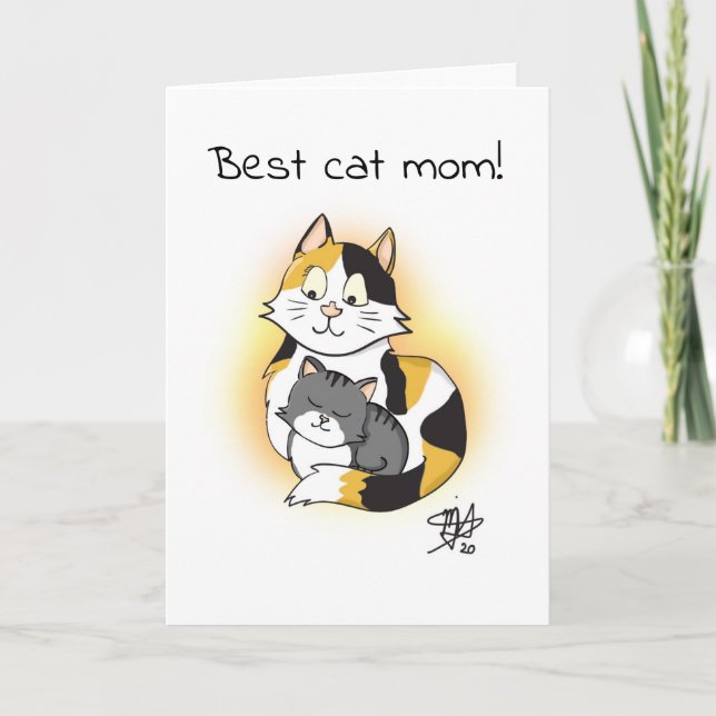 Carte Meilleur chat de dessin maman Appréciation (Devant)