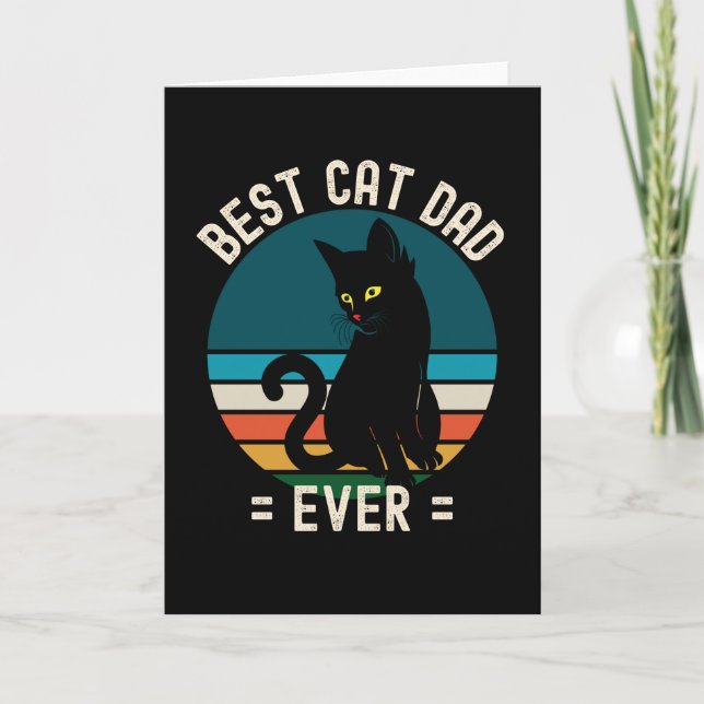 Carte Meilleur Chat Papa Jamais Drôle Chat Noir Cadeau (Devant)