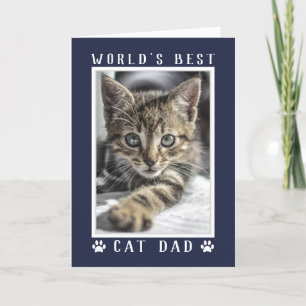 Carte Meilleur Chat Papa Photo Marine Blue Anniversaire