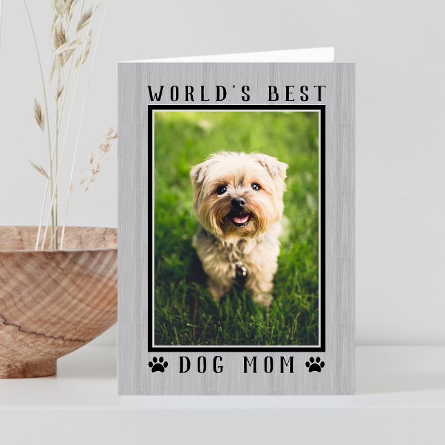 Carte Meilleur chien du monde Maman Rustique Fête des Mè (World's Best Dog Mom Rustic Mother's Day Photo Card)