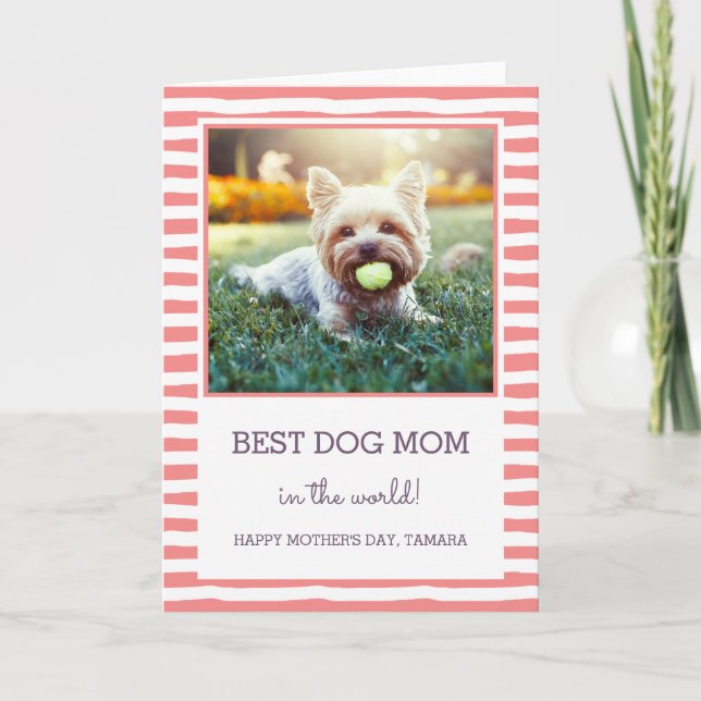 Carte Meilleur chien maman | Corail | Photo Fête des mèr (Devant)