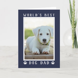 Carte Meilleur Chien Papa Photo Fête des pères bleue de 