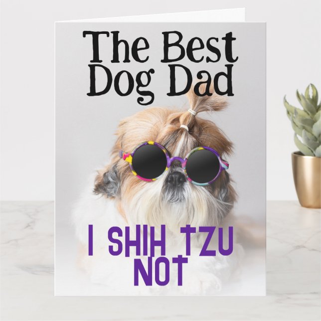 Carte Meilleur chien papa Shih Tzu Pas Fête des pères Sa (Petite plante)