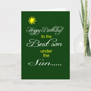Carte Meilleur fils sous le soleil joyeux anniversaire