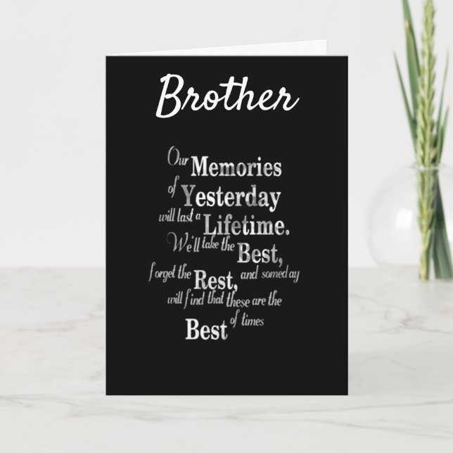 CARTE **MEILLEUR FRÈRE JAMAIS** JOLI ANNIVERSAIRE (Devant)