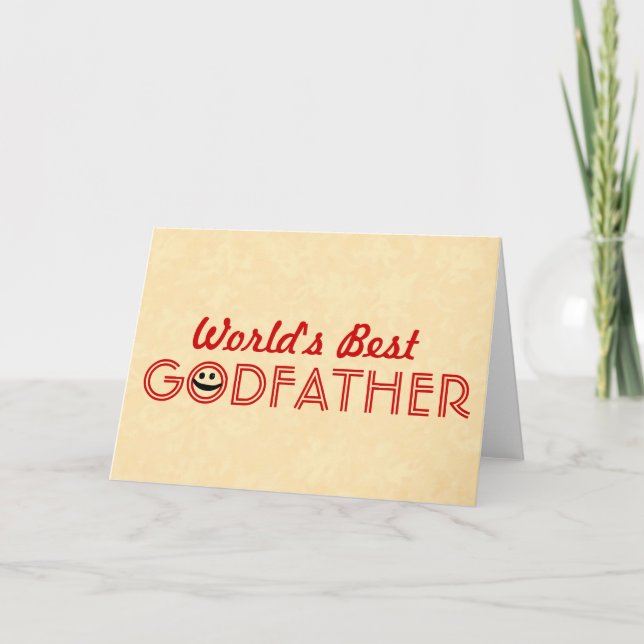 Carte Meilleur GODFATHER Funny Gold V2E du monde (Devant)