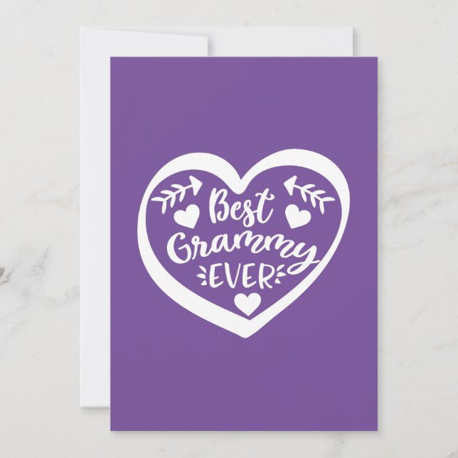 Carte Meilleur Grammy jamais Coeur Design (Devant)